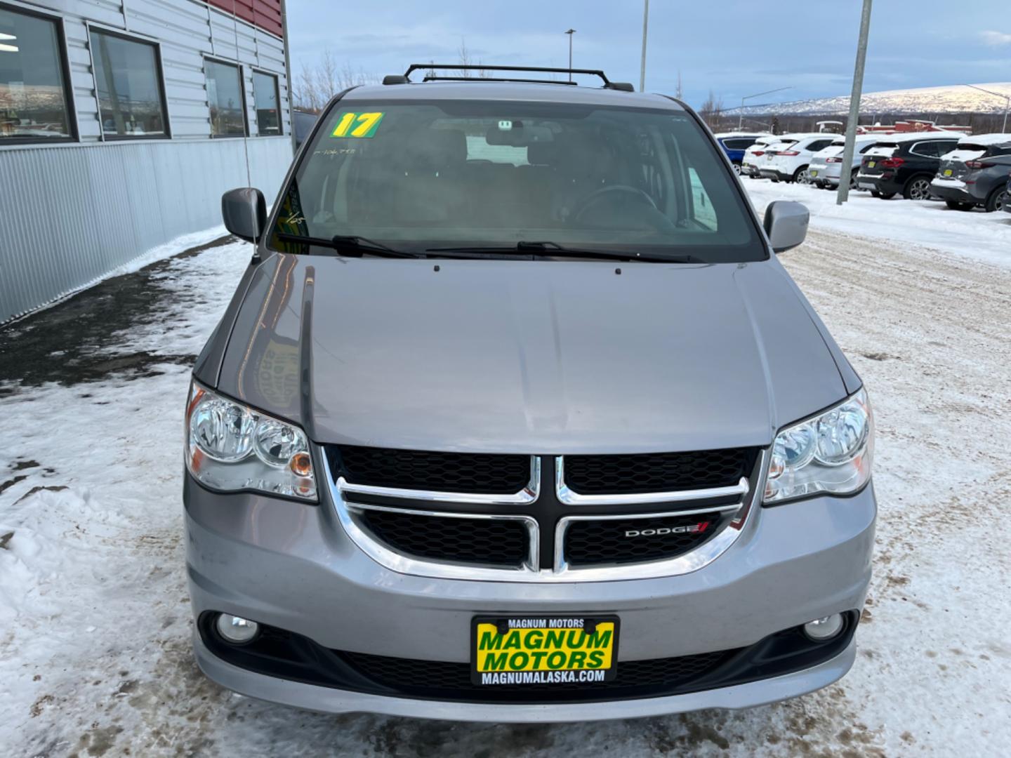 2017 Gray /Black Dodge Grand Caravan SXT (2C4RDGCG5HR) with an 3.6L V6 DOHC 24V engine, 6A transmission, located at 1960 Industrial Drive, Wasilla, 99654, (907) 274-2277, 61.573475, -149.400146 - Photo#2